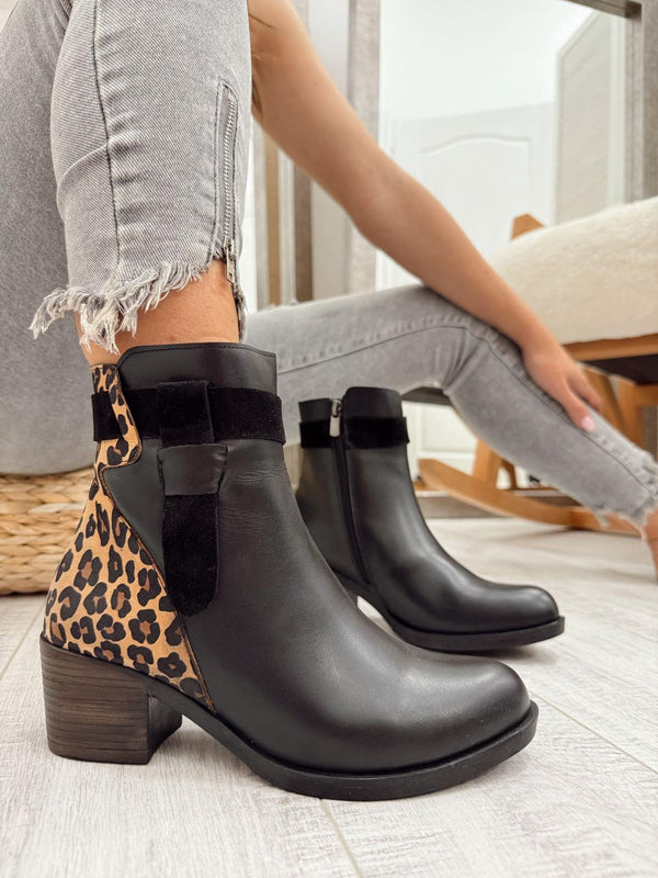 Kožne polučizme F636 - LOVE BALLERIN'S - LEOPARD - CRNA