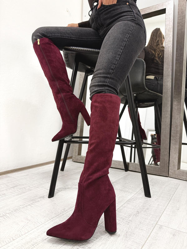 Ženske duboke čizme F790 - BORDO