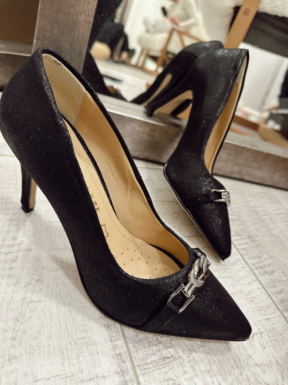 Kožne štikle F953 - BELEZZA SCARPE - CRNA