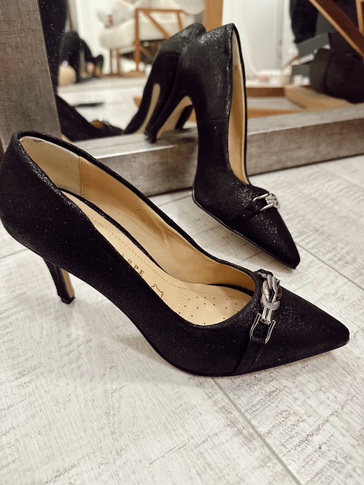 Kožne štikle F953 - BELEZZA SCARPE - CRNA