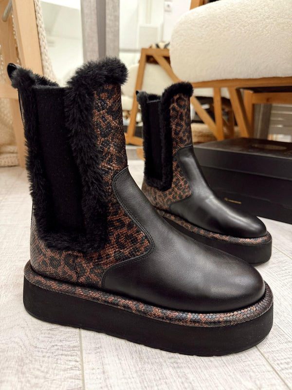 Kožne polučizme F663 - ETERNAL - LEOPARD - CRNA