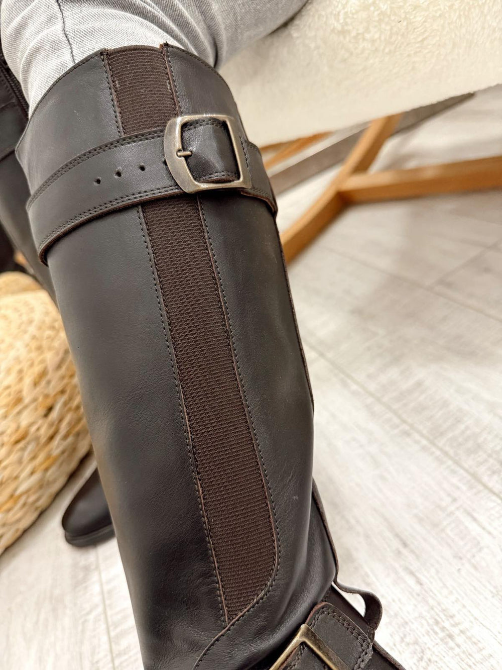 Kožne duboke čizme F642 - BELEZZA SCARPE - SMEĐA
