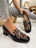 Kožne cipele F622 - LOVE BALLERIN'S - LEOPARD - CRNA