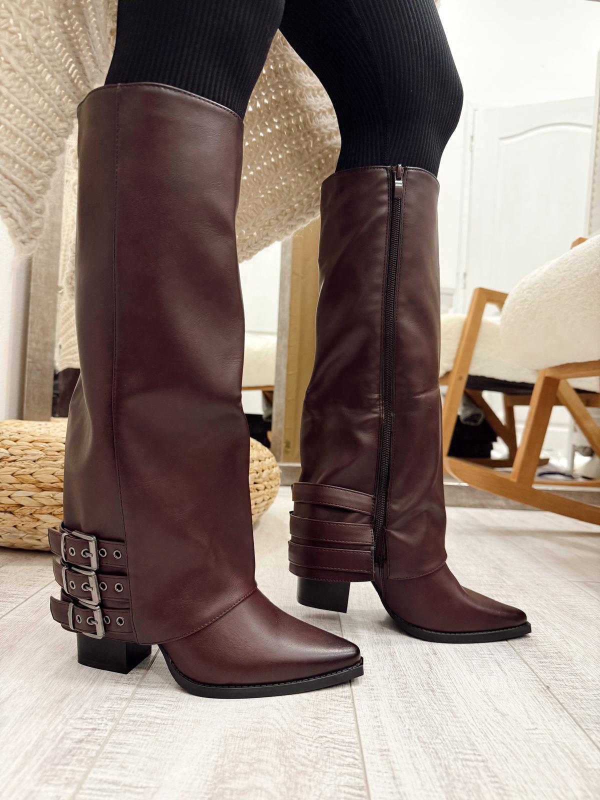 Ženske duboke čizme F936 - BORDO