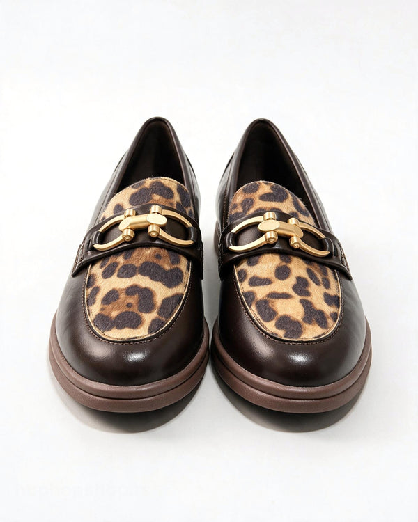 Ženske cipele - mokasine G566 - M.O.D. - LEOPARD - SMEĐA