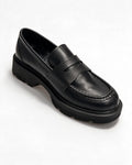 Kožne cipele - mokasine G644 - ATO SHOES - CRNA