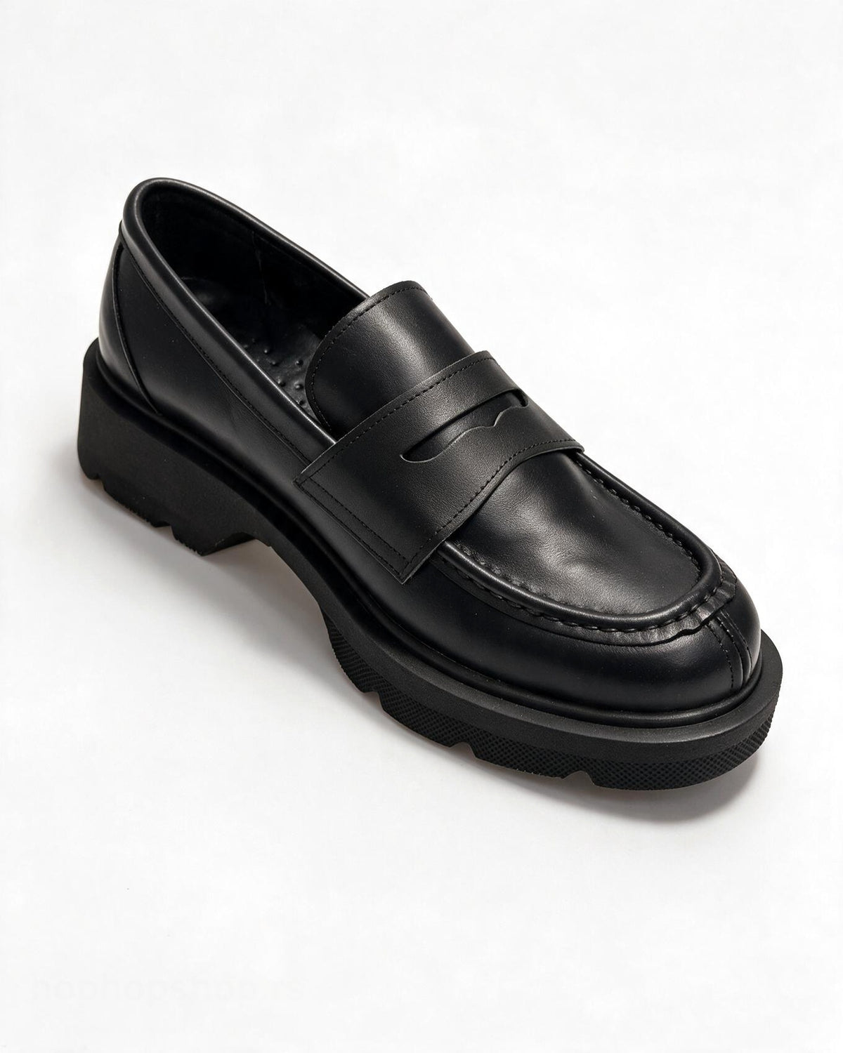 Kožne cipele - mokasine G644 - ATO SHOES - CRNA