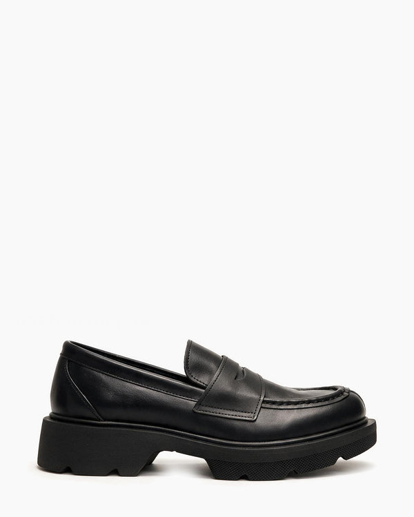Kožne cipele - mokasine G644 - ATO SHOES - CRNA