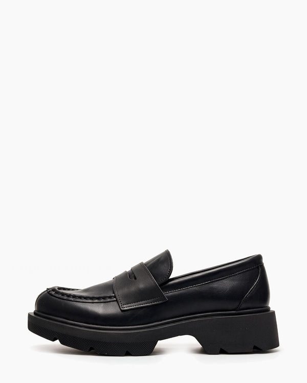 Kožne cipele - mokasine G644 - ATO SHOES - CRNA