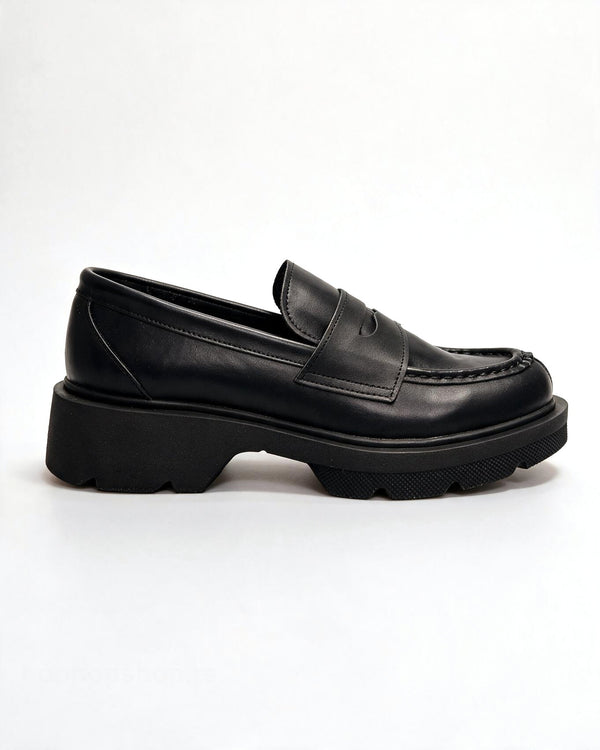 Kožne cipele - mokasine G644 - ATO SHOES - CRNA