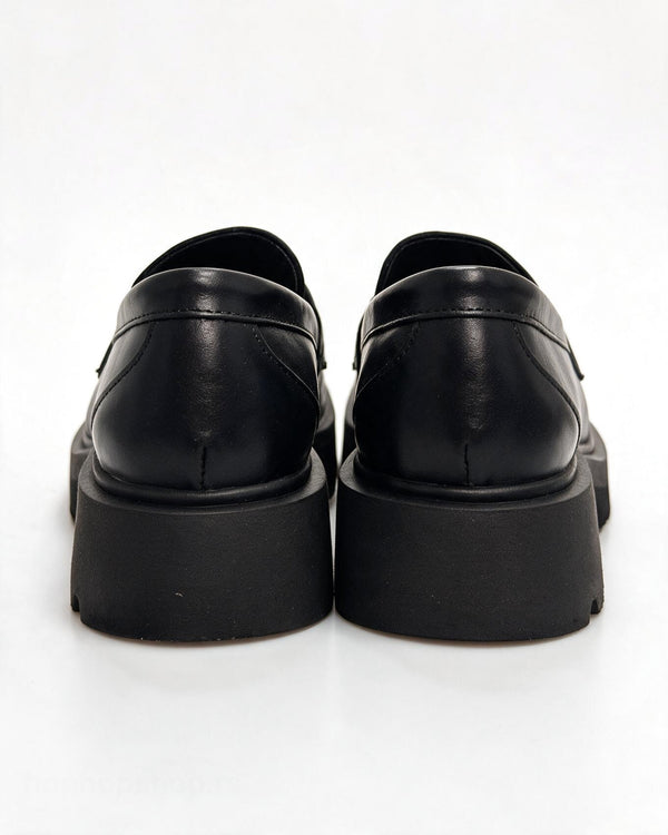Kožne cipele - mokasine G644 - ATO SHOES - CRNA