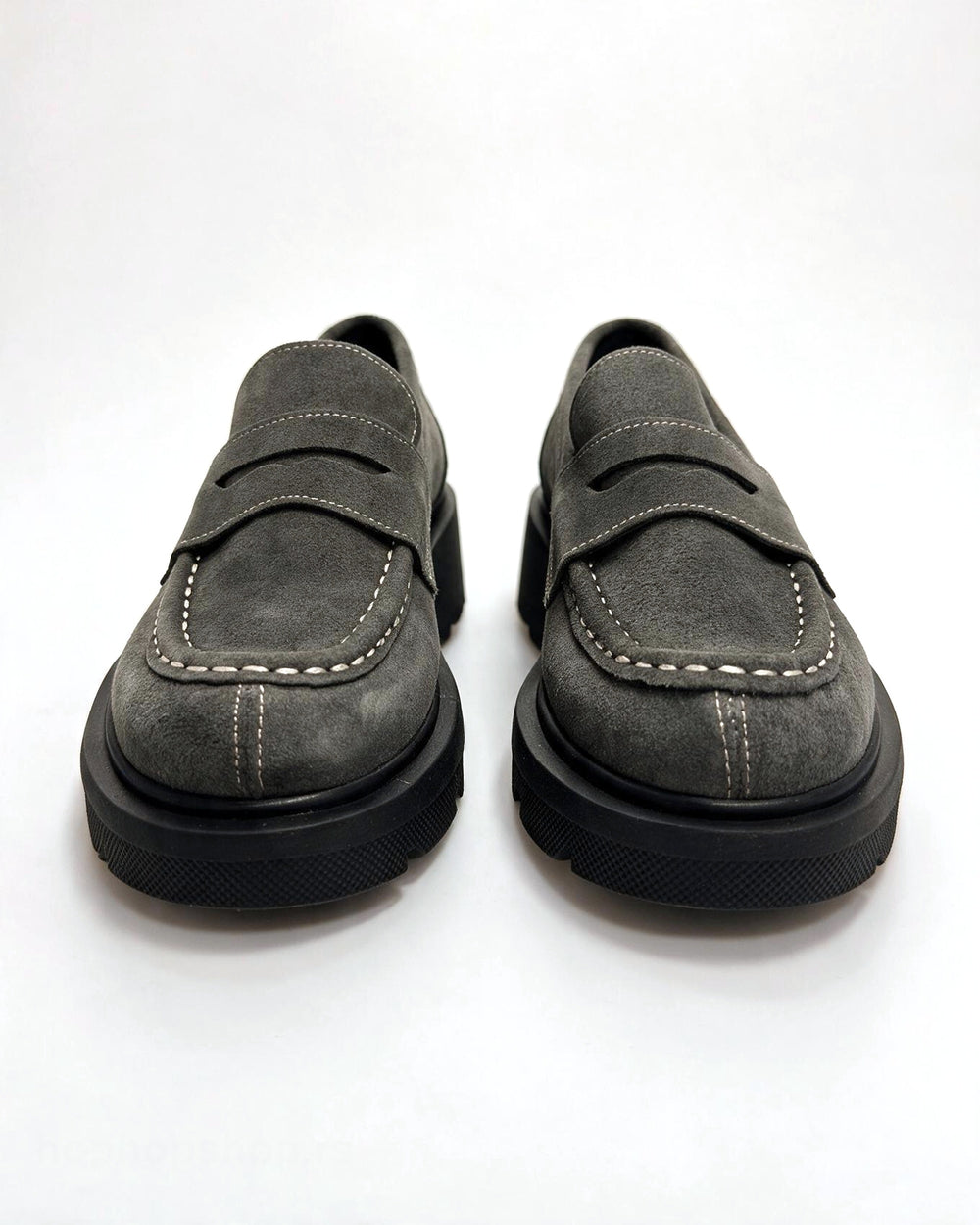 Kožne cipele - mokasine G644 - ATO SHOES - TAMNO SIVA
