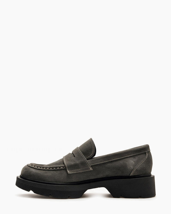 Kožne cipele - mokasine G644 - ATO SHOES - TAMNO SIVA
