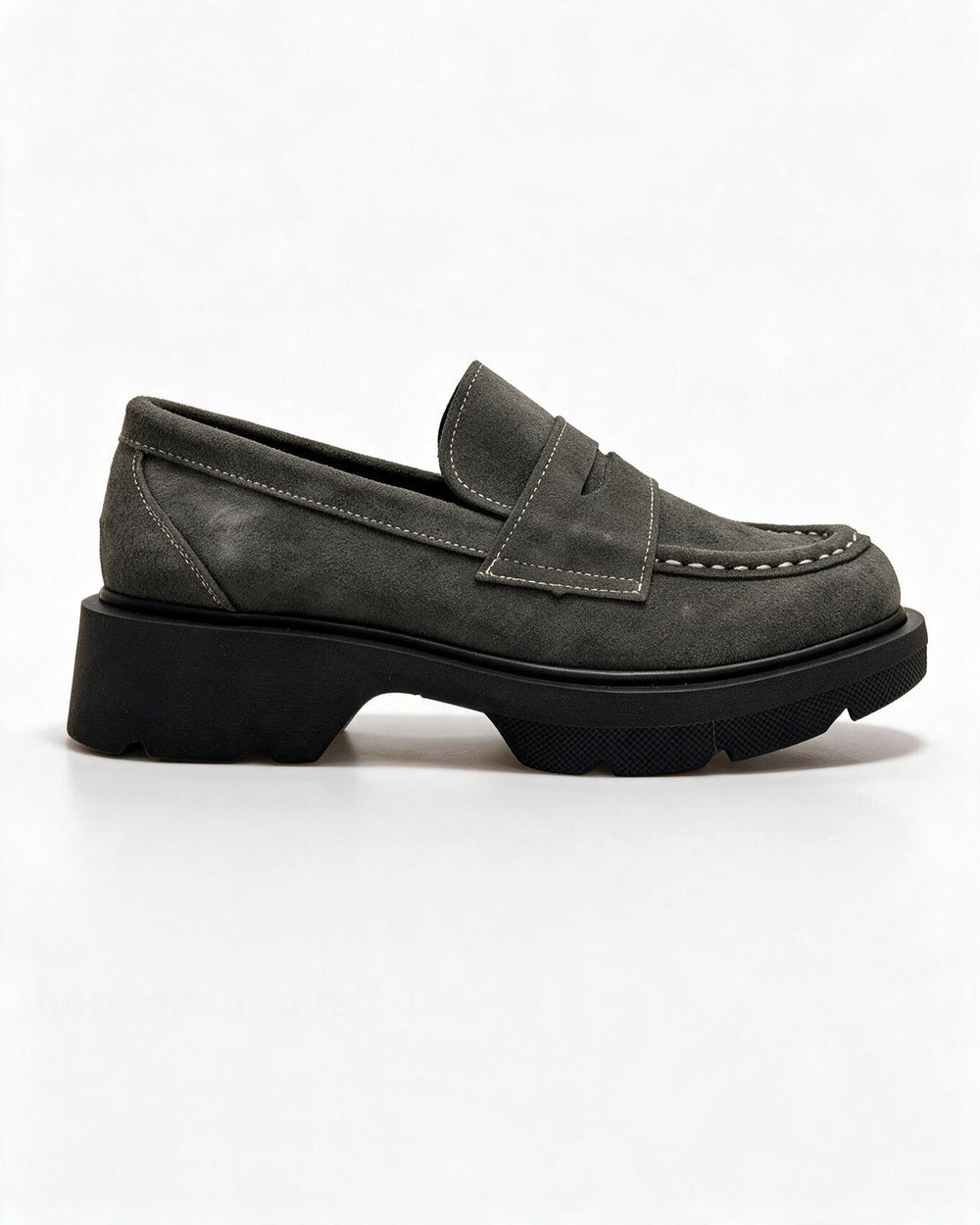 Kožne cipele - mokasine G644 - ATO SHOES - TAMNO SIVA