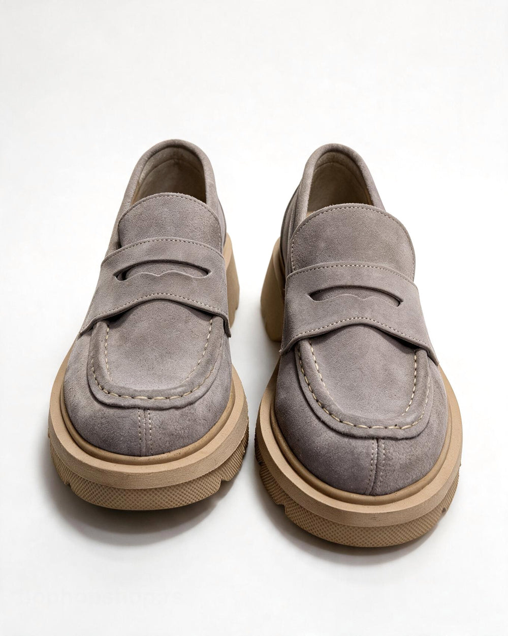 Kožne cipele - mokasine G644 - ATO SHOES - SIVA