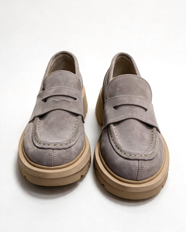 Kožne cipele - mokasine G644 - ATO SHOES - SIVA