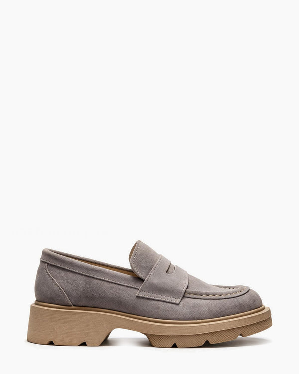 Kožne cipele - mokasine G644 - ATO SHOES - SIVA