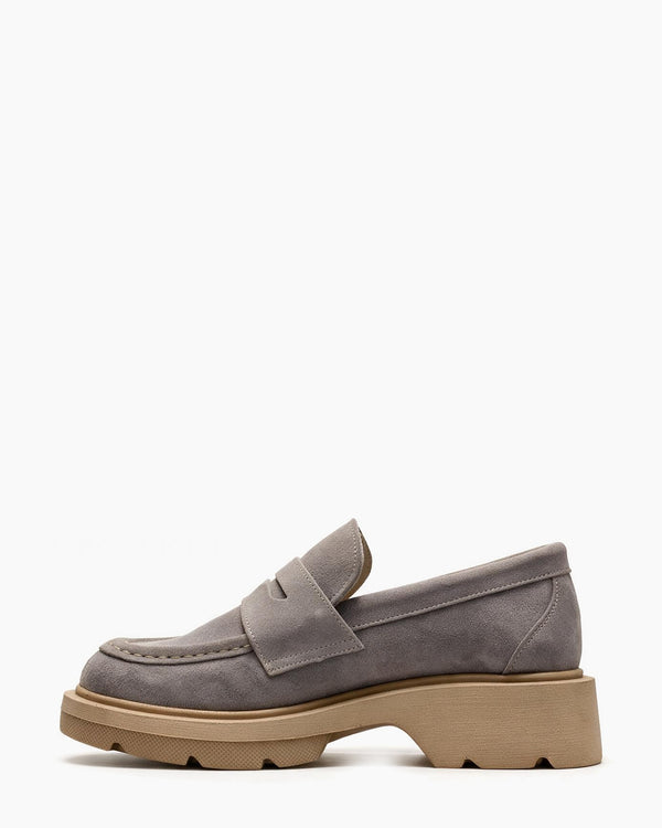 Kožne cipele - mokasine G644 - ATO SHOES - SIVA