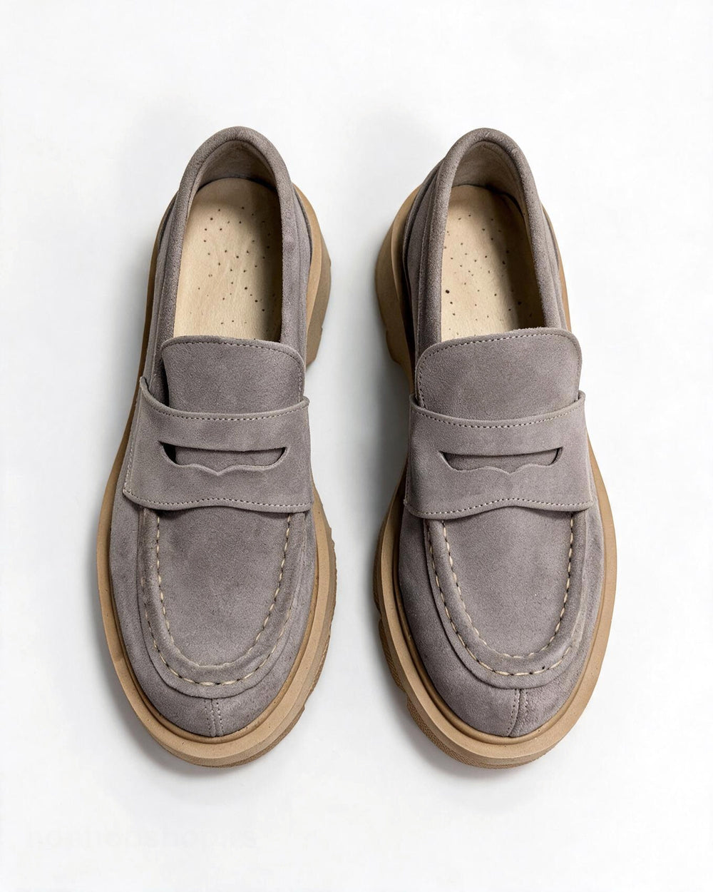 Kožne cipele - mokasine G644 - ATO SHOES - SIVA