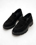 Kožne cipele - mokasine G644 - ATO SHOES - CRNA