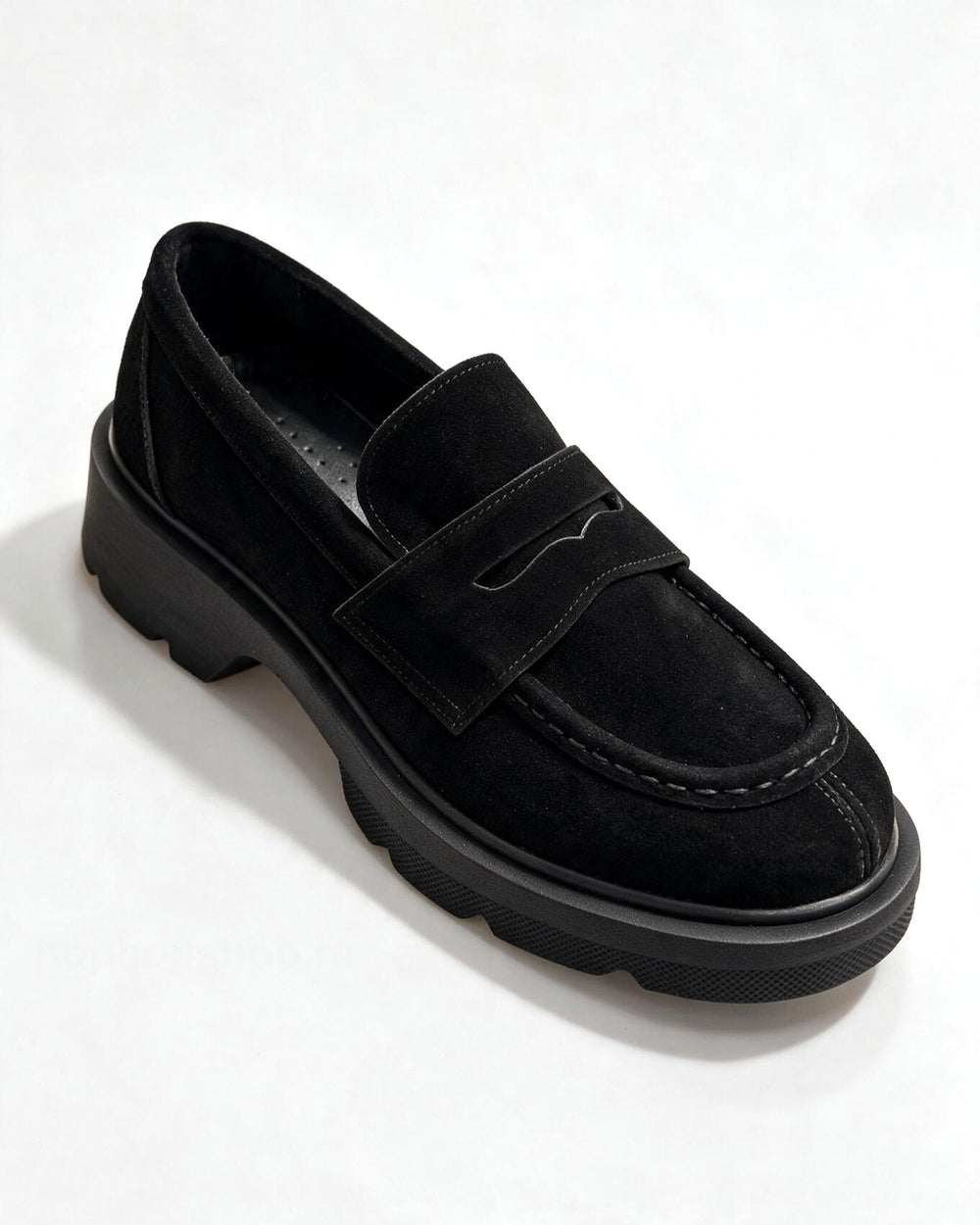 Kožne cipele - mokasine G644 - ATO SHOES - CRNA