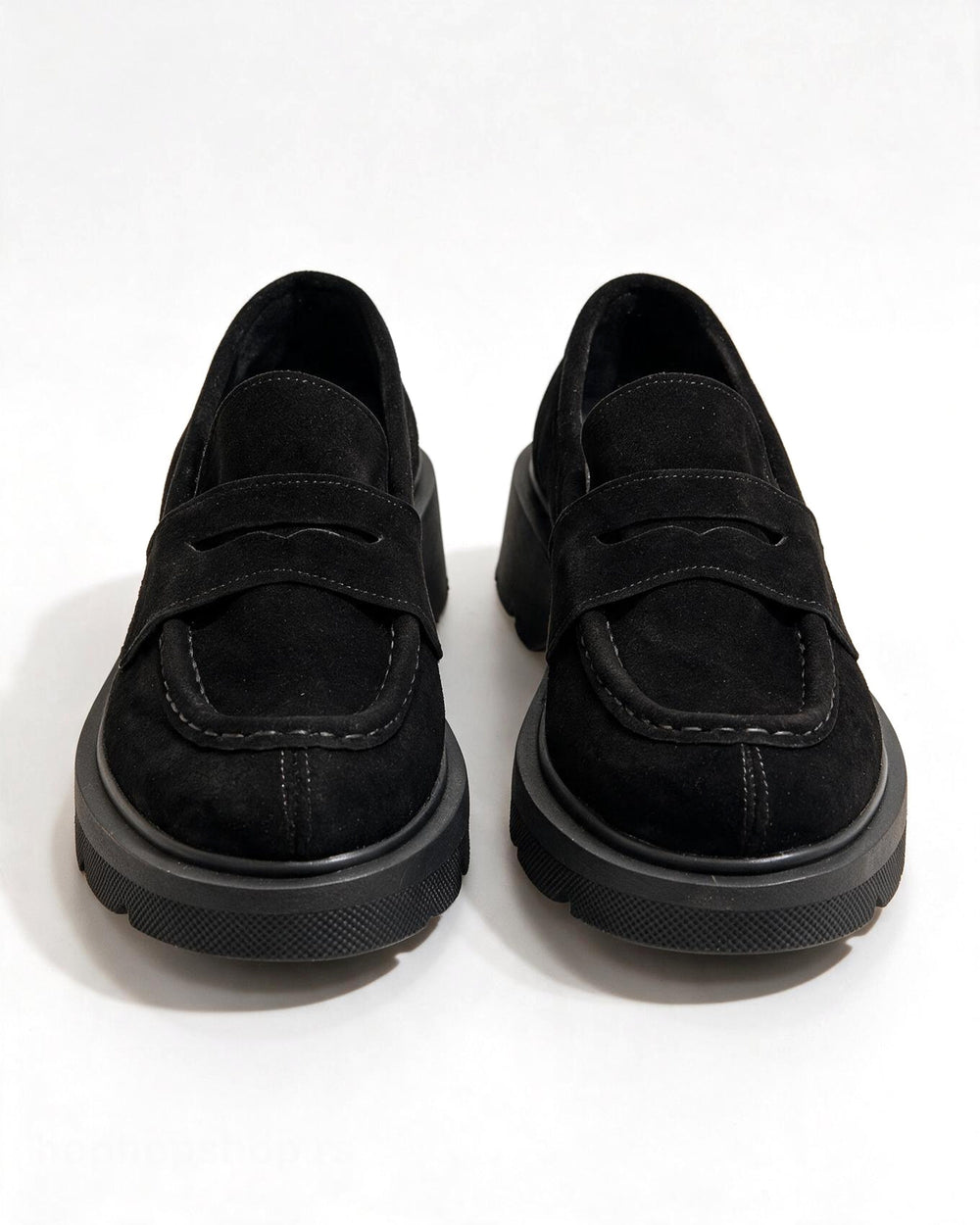 Kožne cipele - mokasine G644 - ATO SHOES - CRNA