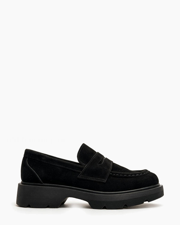 Kožne cipele - mokasine G644 - ATO SHOES - CRNA
