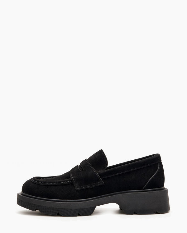 Kožne cipele - mokasine G644 - ATO SHOES - CRNA