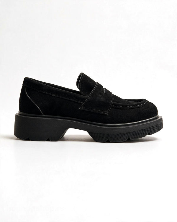 Kožne cipele - mokasine G644 - ATO SHOES - CRNA