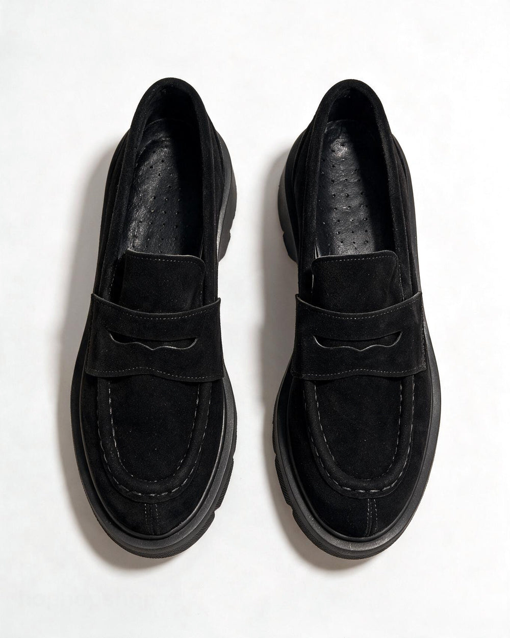 Kožne cipele - mokasine G644 - ATO SHOES - CRNA