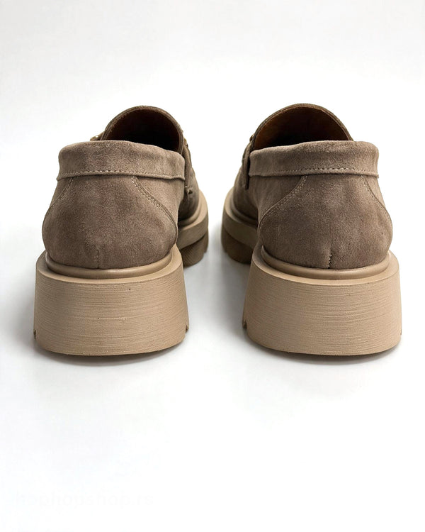 Kožne cipele - mokasine G645 - ATO SHOES - BEŽ