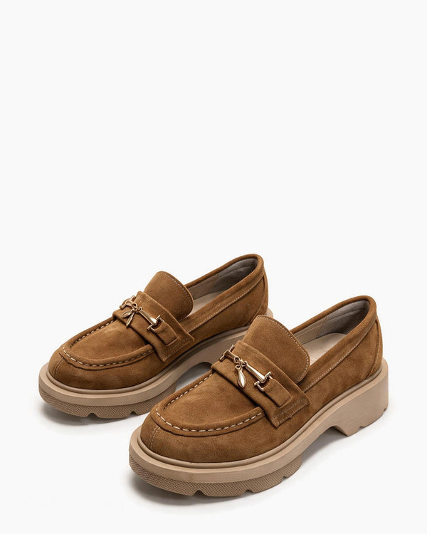 Kožne cipele - mokasine G645 - ATO SHOES - KAMEL