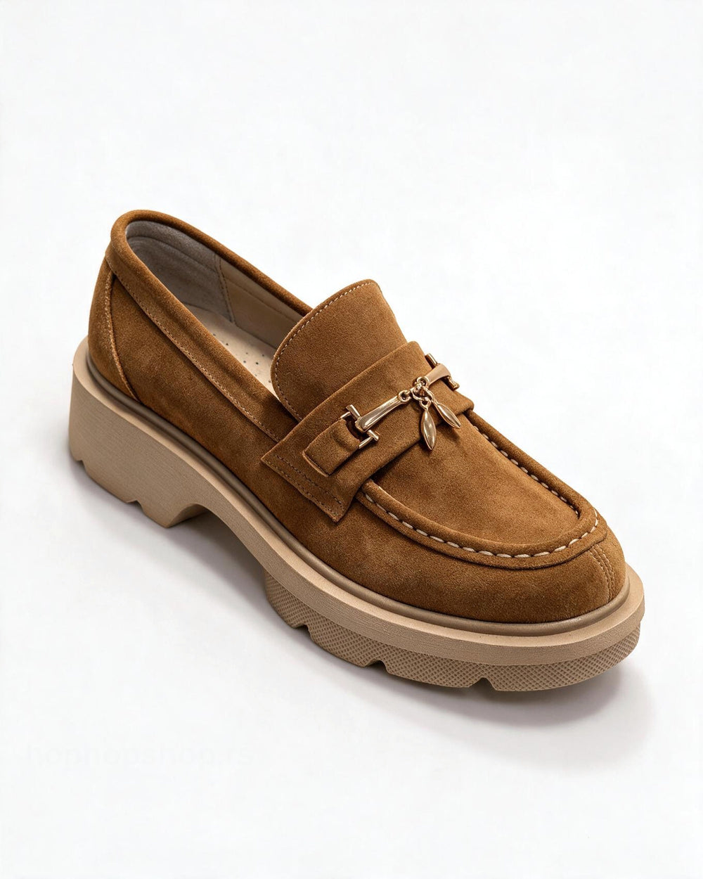 Kožne cipele - mokasine G645 - ATO SHOES - KAMEL