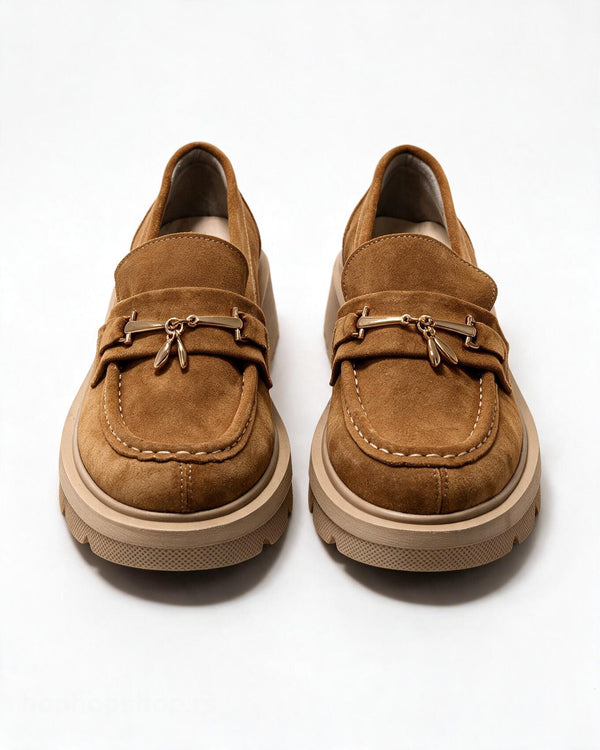 Kožne cipele - mokasine G645 - ATO SHOES - KAMEL