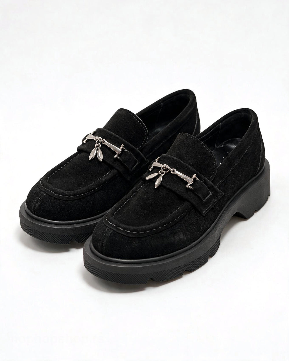 Kožne cipele - mokasine G646 - ATO SHOES - CRNA