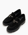 Kožne cipele - mokasine G646 - ATO SHOES - CRNA