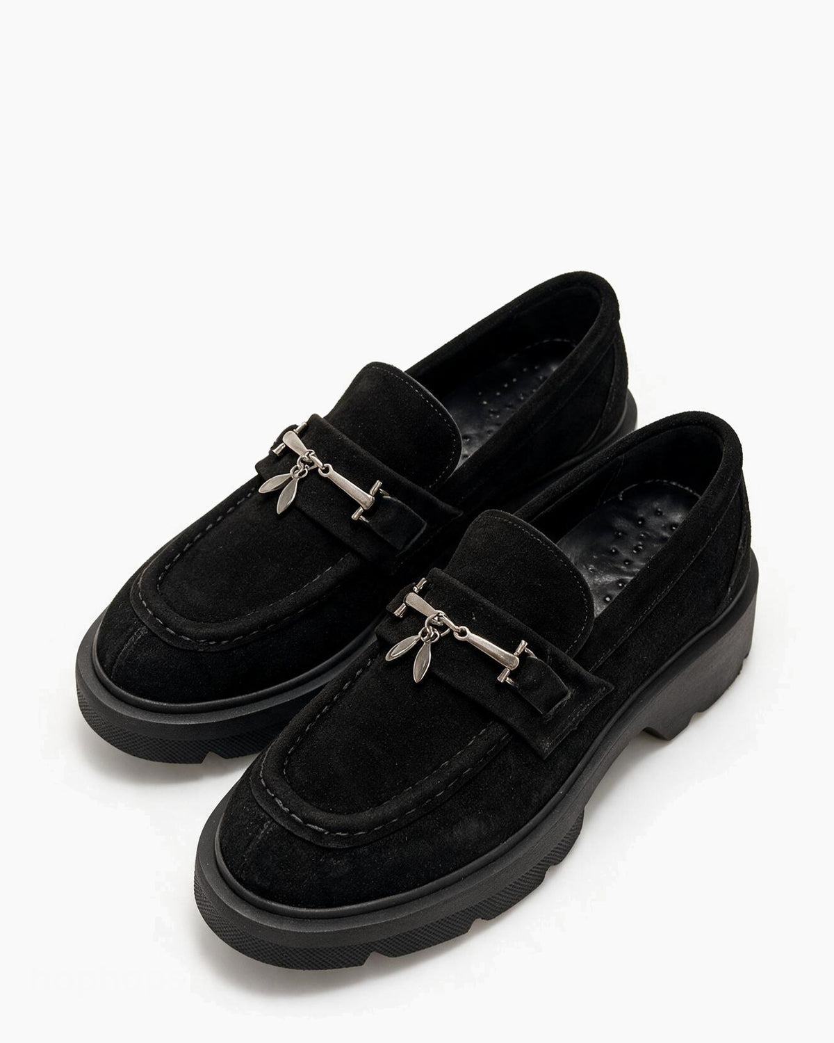 Kožne cipele - mokasine G646 - ATO SHOES - CRNA