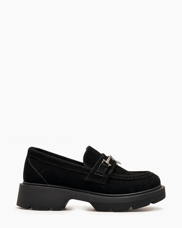 Kožne cipele - mokasine G646 - ATO SHOES - CRNA