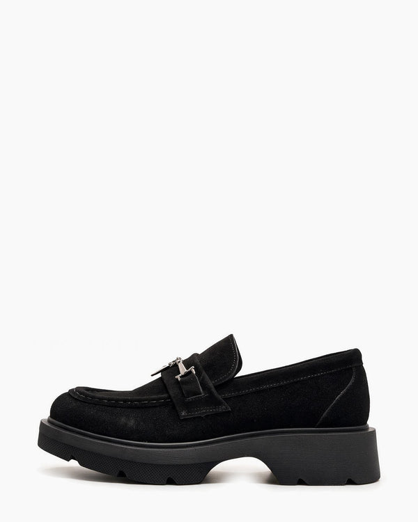 Kožne cipele - mokasine G646 - ATO SHOES - CRNA