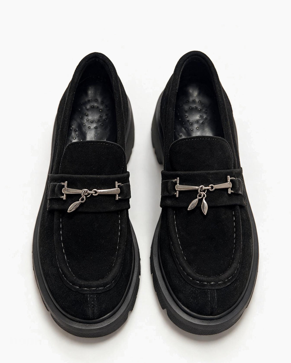 Kožne cipele - mokasine G646 - ATO SHOES - CRNA