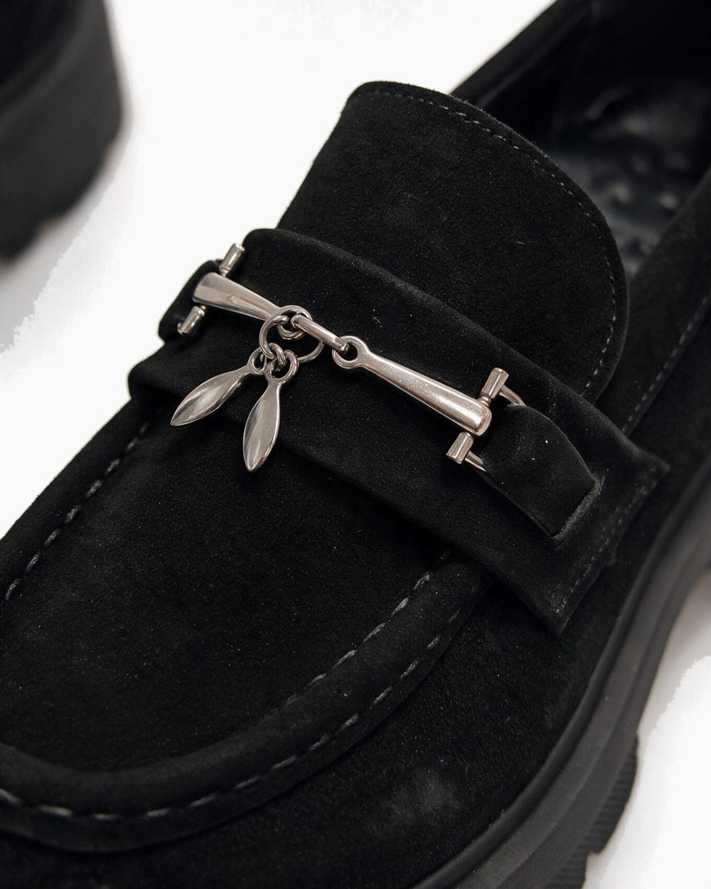 Kožne cipele - mokasine G646 - ATO SHOES - CRNA