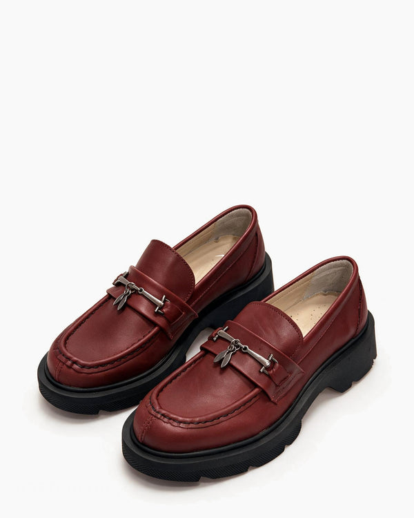 Kožne cipele - mokasine G646 - ATO SHOES - BORDO