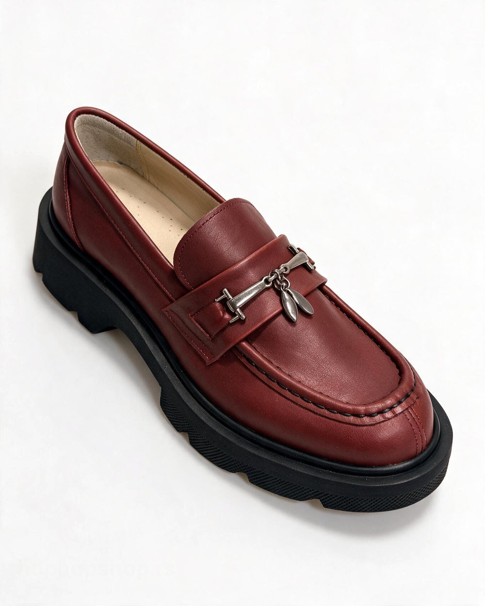 Kožne cipele - mokasine G646 - ATO SHOES - BORDO