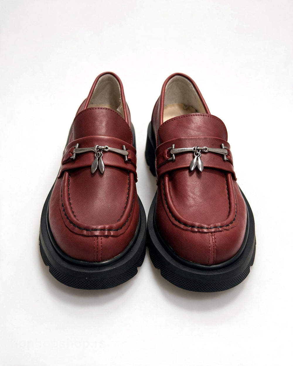 Kožne cipele - mokasine G646 - ATO SHOES - BORDO