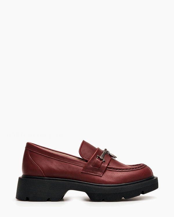 Kožne cipele - mokasine G646 - ATO SHOES - BORDO
