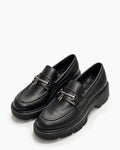 Kožne cipele - mokasine G646 - ATO SHOES - CRNA