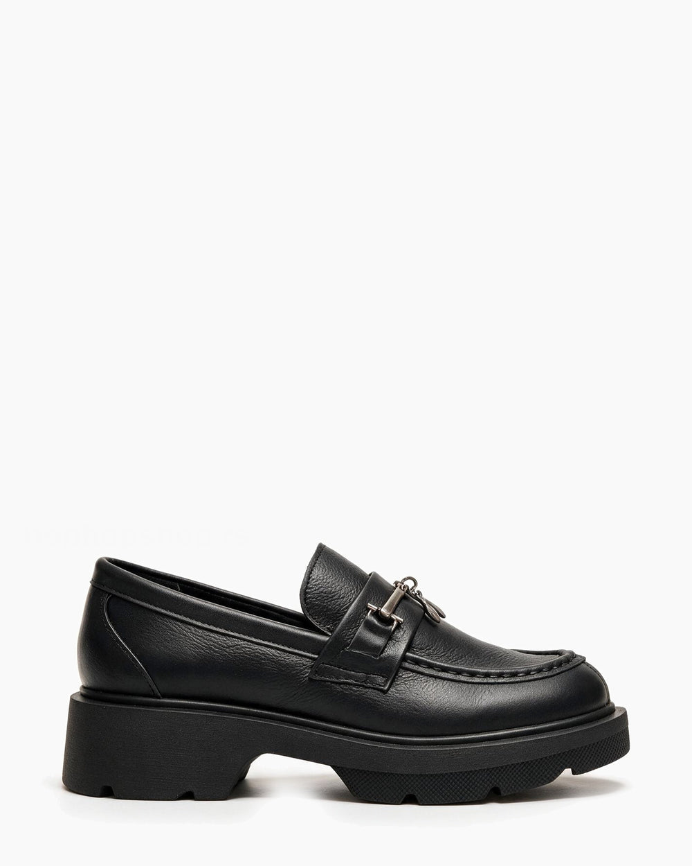 Kožne cipele - mokasine G646 - ATO SHOES - CRNA