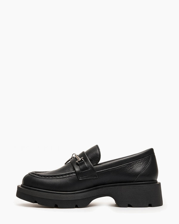Kožne cipele - mokasine G646 - ATO SHOES - CRNA