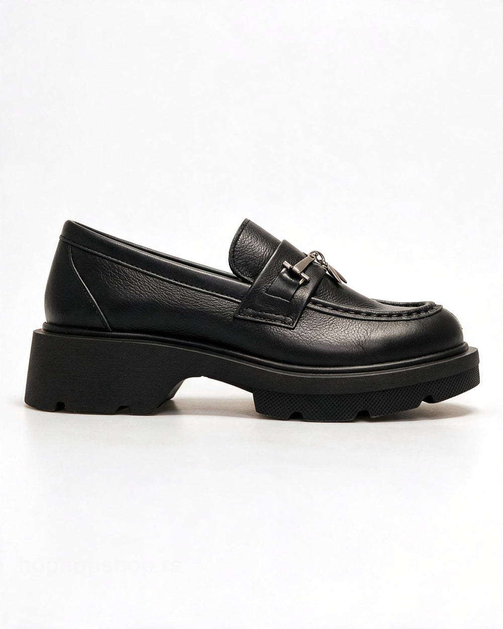 Kožne cipele - mokasine G646 - ATO SHOES - CRNA