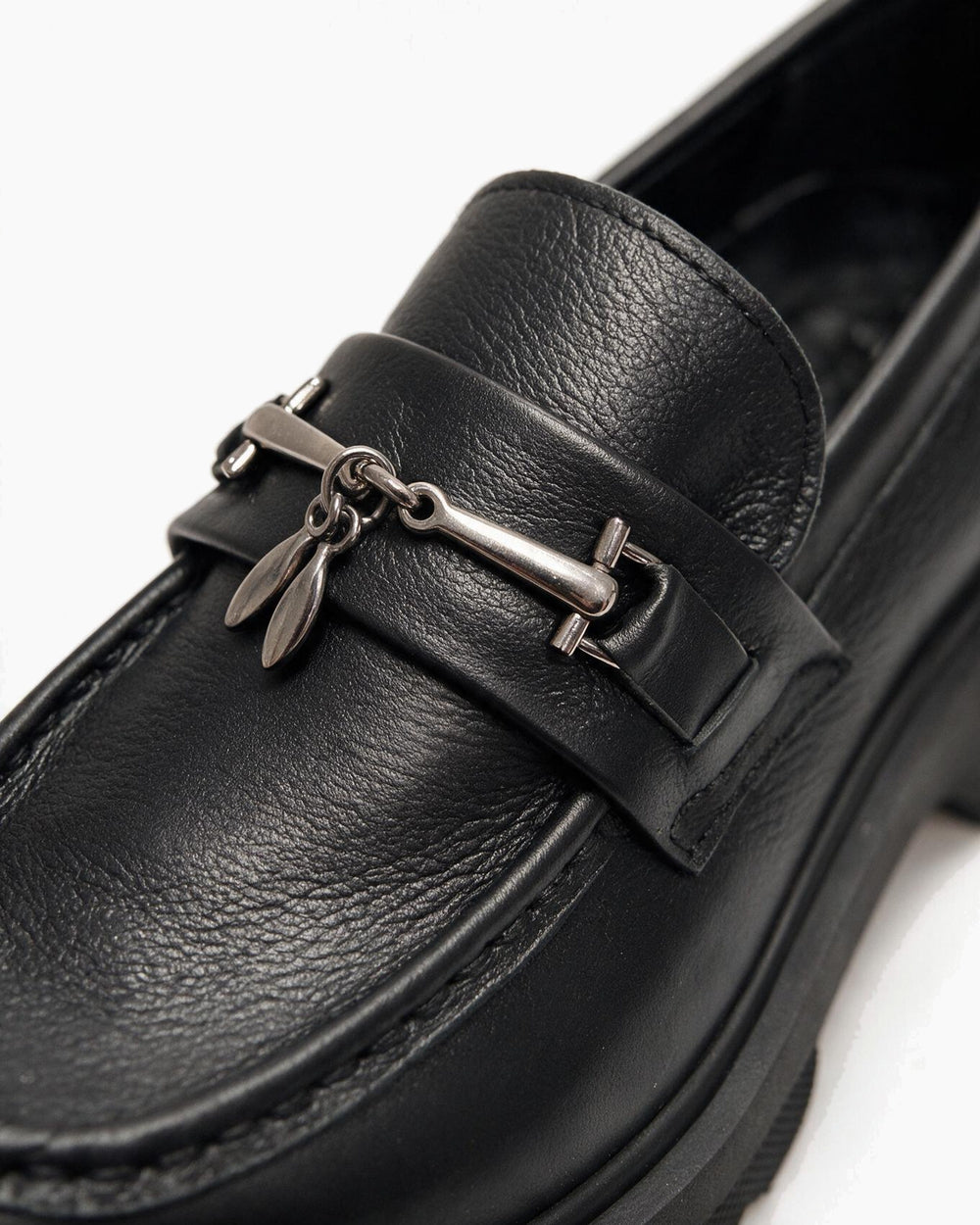 Kožne cipele - mokasine G646 - ATO SHOES - CRNA